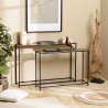 Set de 2 consoles gigognes JOHAN - Aluminium doré et noir