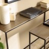 JOHAN - Set of 2 Nesting Console Tables in Gold and Black Aluminium