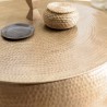 JOHAN Round Coffee Table 106x106cm - Hammered Gold Aluminium Finish