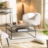 JOHAN Double-Top Coffee Table 80x80cm - Black Aluminum