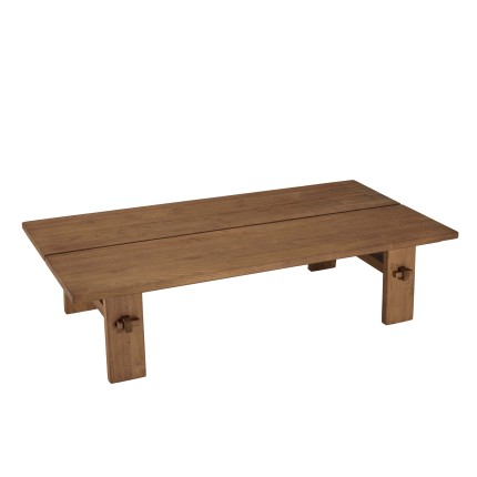 Table basse rectangulaire en bois de teck recyclé SIXTINE 140x70cm
