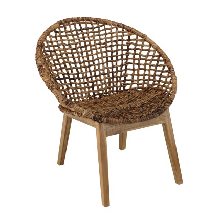 Fauteuil SIXTINE en abaca tressé