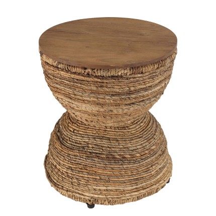 Tabouret SIXTINE en bois de teck recyclé