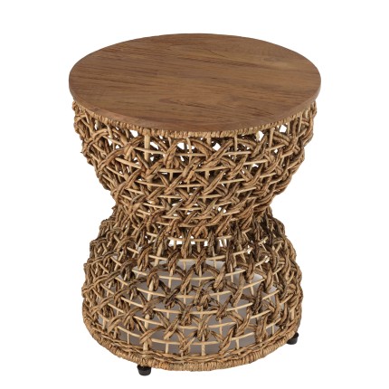 Tabouret SIXTINE en bois de teck recyclé