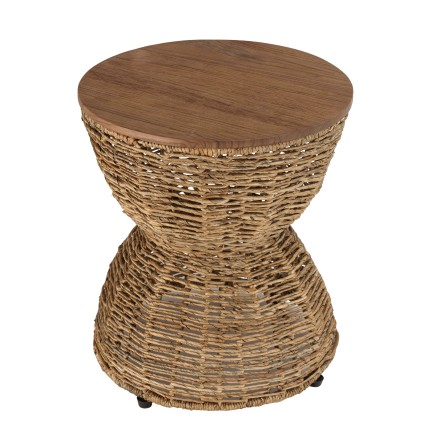 Tabouret SIXTINE en bois de teck recyclé