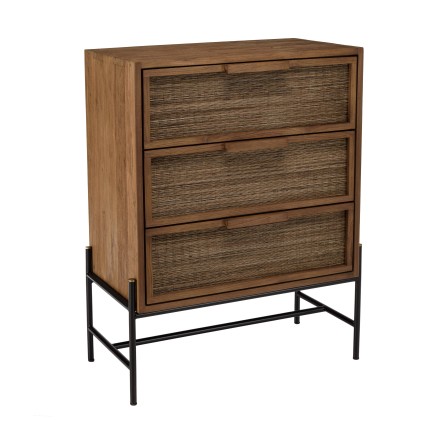 Sixtine 3-Drawer Chest in Recycled Teak Wood