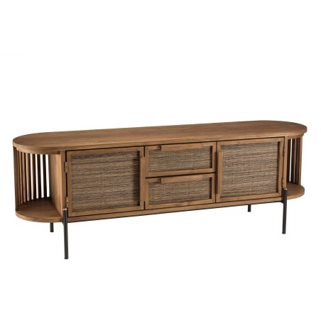 Meuble TV SIXTINE en bois de teck recyclé