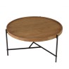 Table basse ronde SIXTINE en bois de teck recyclé