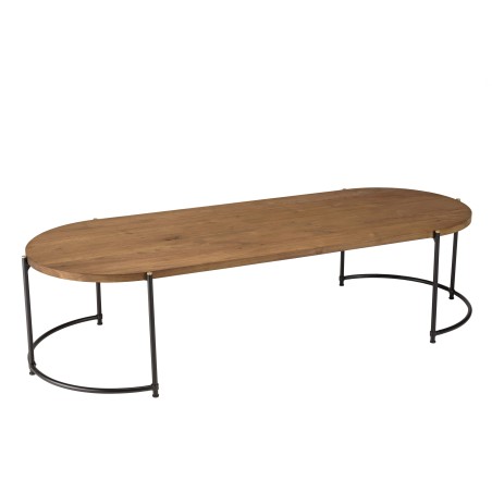 Table basse ovale SIXTINE en bois de teck recyclé