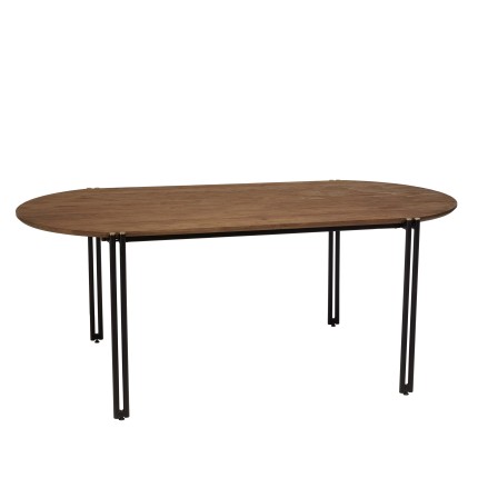Table à manger ovale SIXTINE 200x105cm en bois de teck recyclé