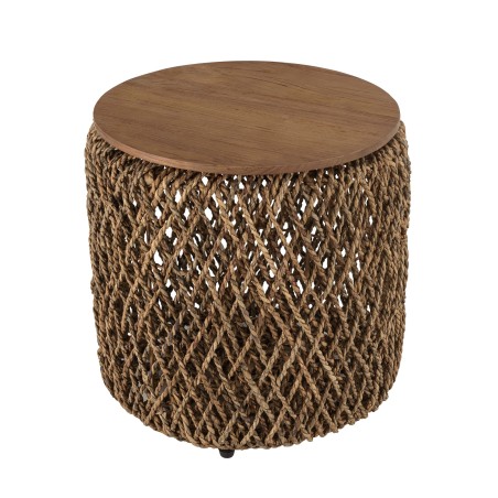 Table d'appoint ronde SIXTINE 50x50cm en fibre de cocotier