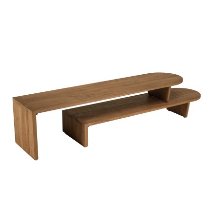 Meuble TV modulable SIXTINE en bois de teck recyclé