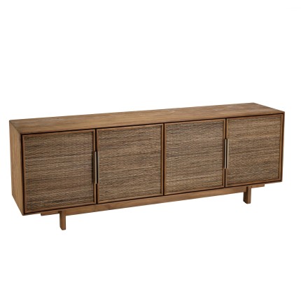 SIXTINE - Natural Recycled Teak Wood Sideboard with 4 Doors