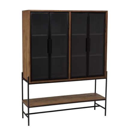 Buffet SIXTINE - 4 portes vitrées, 6 étagères, 1 niche
