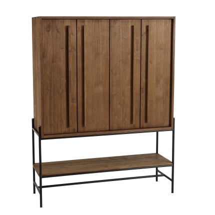 SIXTINE Sideboard - Recycled Teak Wood - 4 Doors & 1 Niche