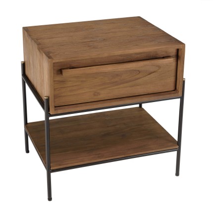 Table de chevet SIXTINE en bois de teck recyclé