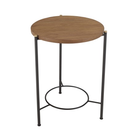 Table d'appoint ronde SIXTINE en métal noir