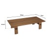 SIXTINE Rectangular Coffee Table 140x70cm - Recycled Teak Wood