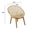 Fauteuil SIXTINE en abaca tressé