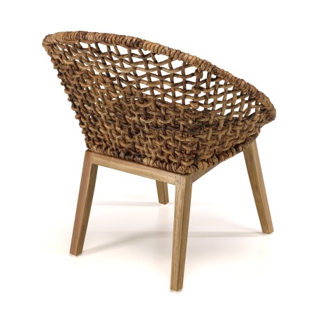 SIXTINE Armchair - Rounded Backrest & Woven Abaca Seat