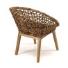 SIXTINE Armchair - Rounded Backrest & Woven Abaca Seat