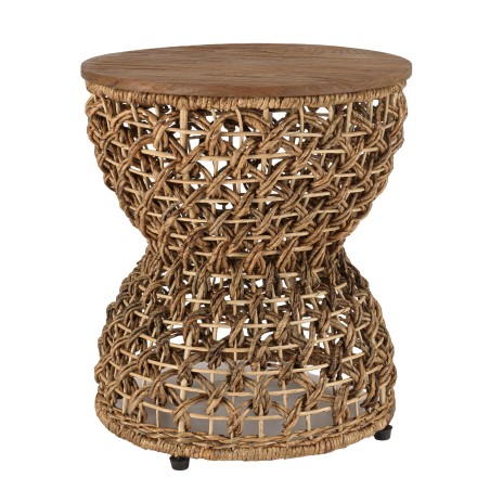 Tabouret SIXTINE en bois de teck recyclé