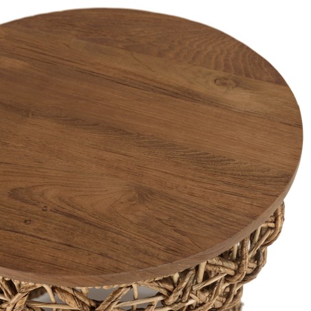 Tabouret SIXTINE en bois de teck recyclé