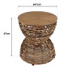SIXTINE Openwork Stool with Recycled Teak Seat - Multifunctional and Stylish