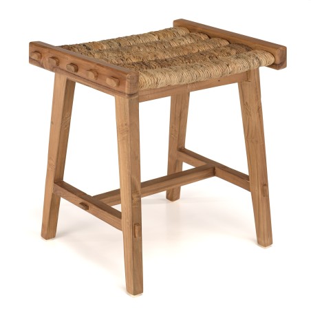 SIXTINE - Natural Abaca Woven Seat Stool