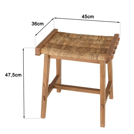 SIXTINE - Natural Abaca Woven Seat Stool