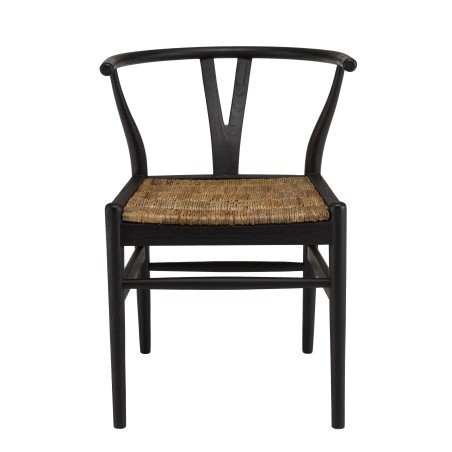 Chaise noire en bois de teck recyclé SIXTINE