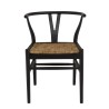 Chaise noire en bois de teck recyclé SIXTINE