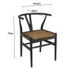 SIXTINE Black Recycled Teak Chair - Trendy Rounded Backrest