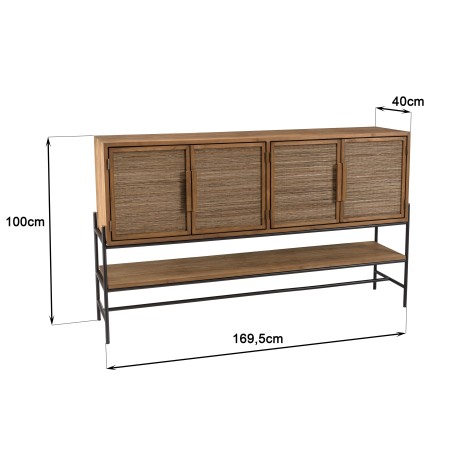 Buffet SIXTINE en bois de teck recyclé