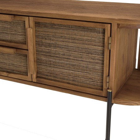 Meuble TV SIXTINE en bois de teck recyclé