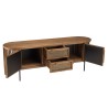 SIXTINE Rounded TV Stand in Recycled Teak Wood - 2 Doors, 2 Drawers