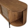 SIXTINE Rounded TV Stand in Recycled Teak Wood - 2 Doors, 2 Drawers
