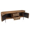 SIXTINE Rounded TV Stand in Recycled Teak Wood - 2 Doors, 2 Drawers