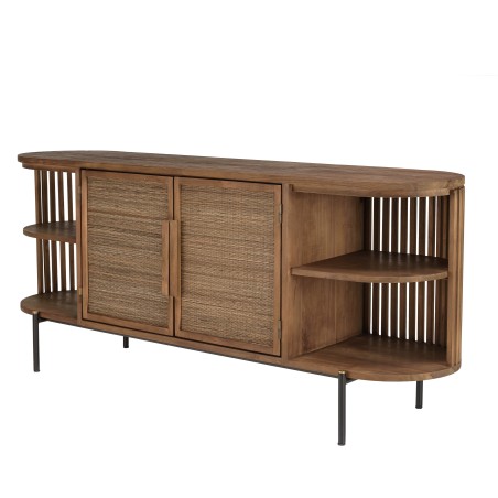Buffet arrondi en bois de teck recyclé SIXTINE