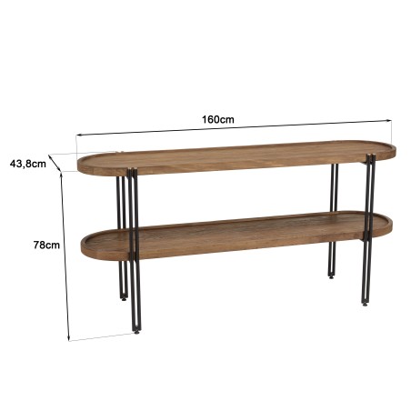 SIXTINE Double Console Table - Recycled Teak - Elegant Design
