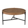 Table basse ronde SIXTINE en teck recyclé 58x58cm