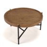 Table basse ronde SIXTINE en teck recyclé 58x58cm