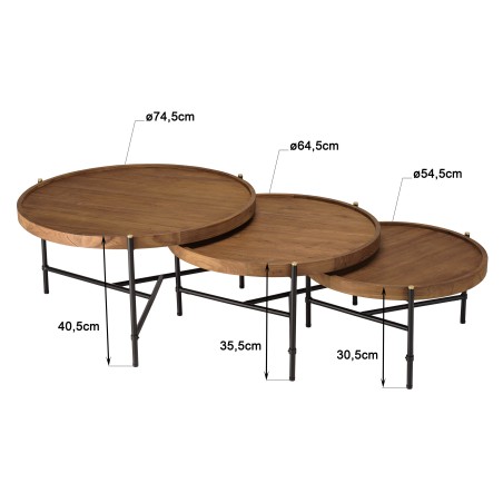 Set de 3 tables basses SIXTINE