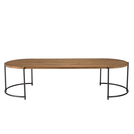 Table basse ovale SIXTINE en bois de teck recyclé