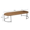Table basse ovale SIXTINE en bois de teck recyclé
