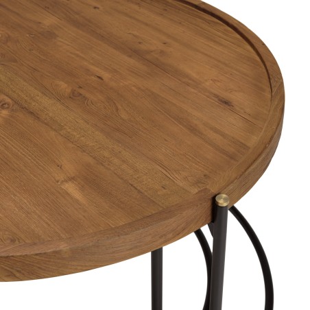 Set de 2 tables basses ovale et ronde SIXTINE