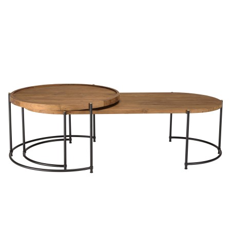 Set de 2 tables basses ovale et ronde SIXTINE