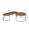Set de 2 tables basses ovale et ronde SIXTINE