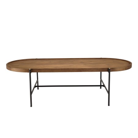 SIXTINE Oval Coffee Table 140x63cm - Recycled Teak Wood Top