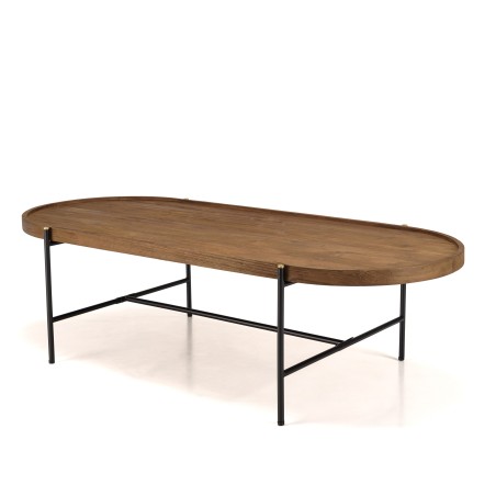 Table basse ovale SIXTINE en bois de teck recyclé